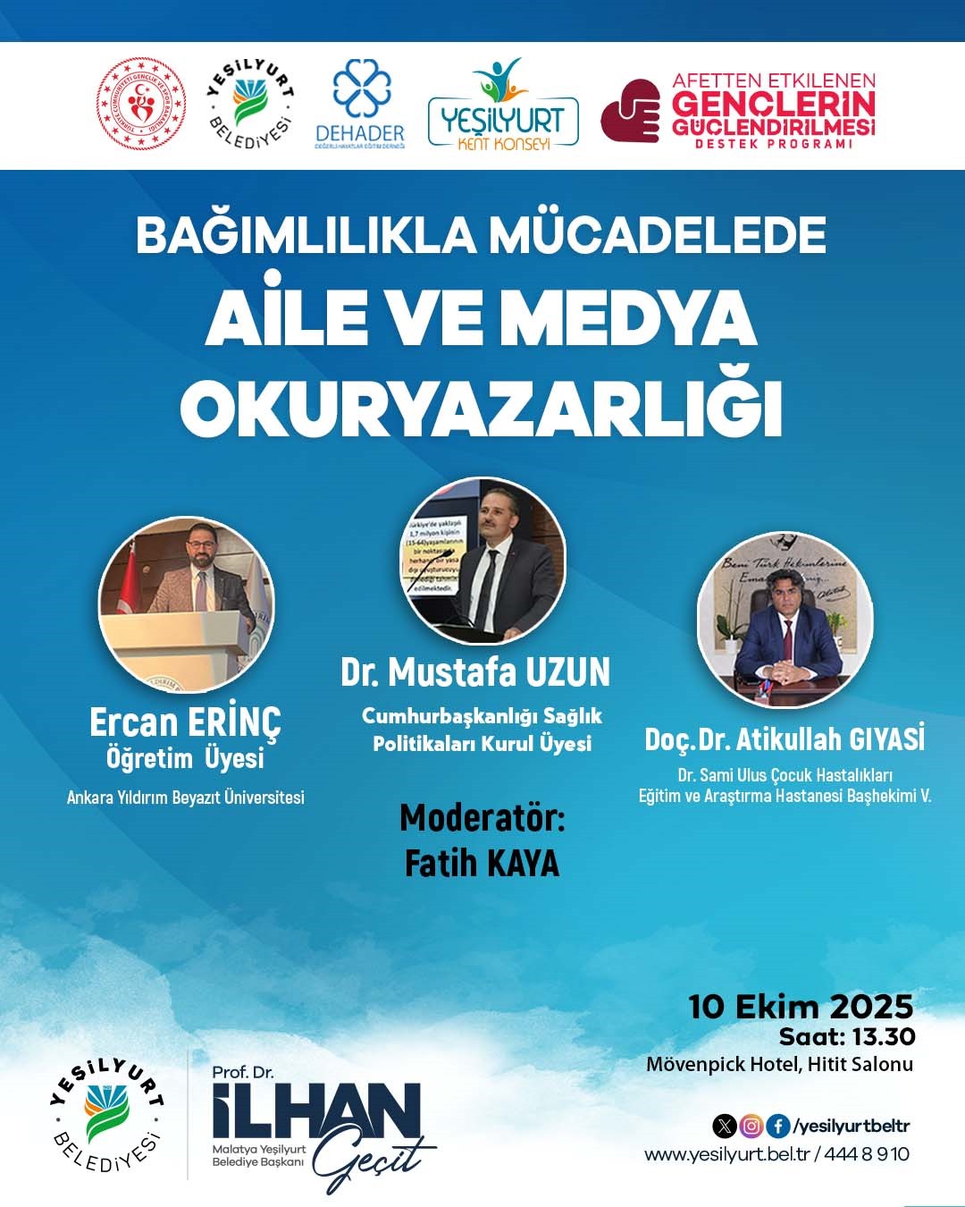 Yeşilyurt Belediyesi Gençlere Yönelik “Bağımlılıkla Mücadelede Aile ve Medya Okuryazarlığı” Paneli Düzenliyor