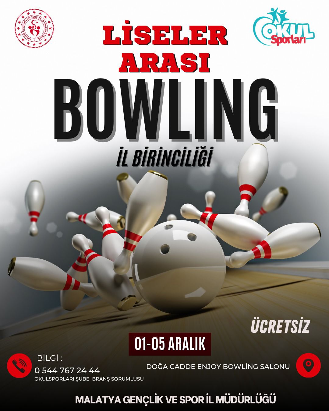 Malatya’da Liseler Arası Bowling Turnuvası Başlıyor: Gençler Heyecana Hazır!