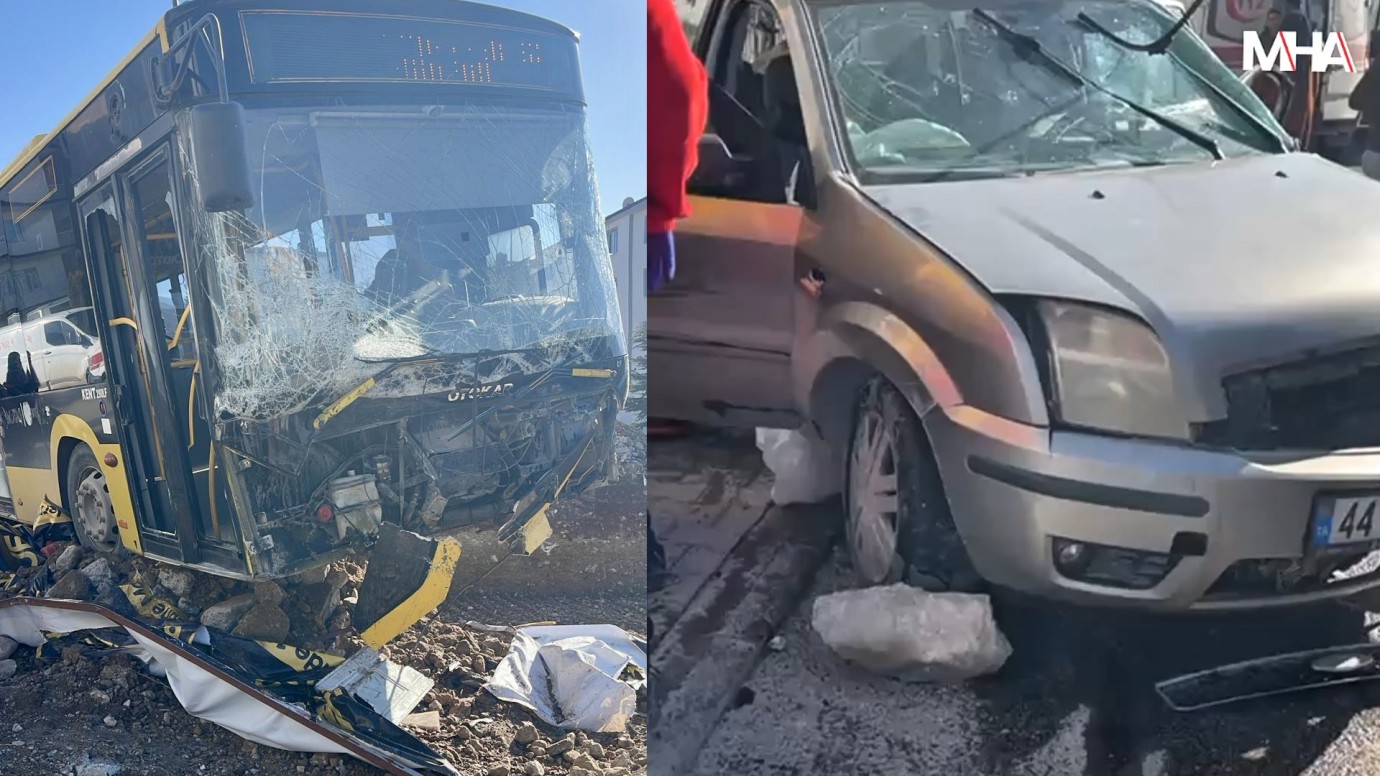 MOTAŞ Otobüsü İle Otomobil Çarpıştı 3 Kişi Yaralandı