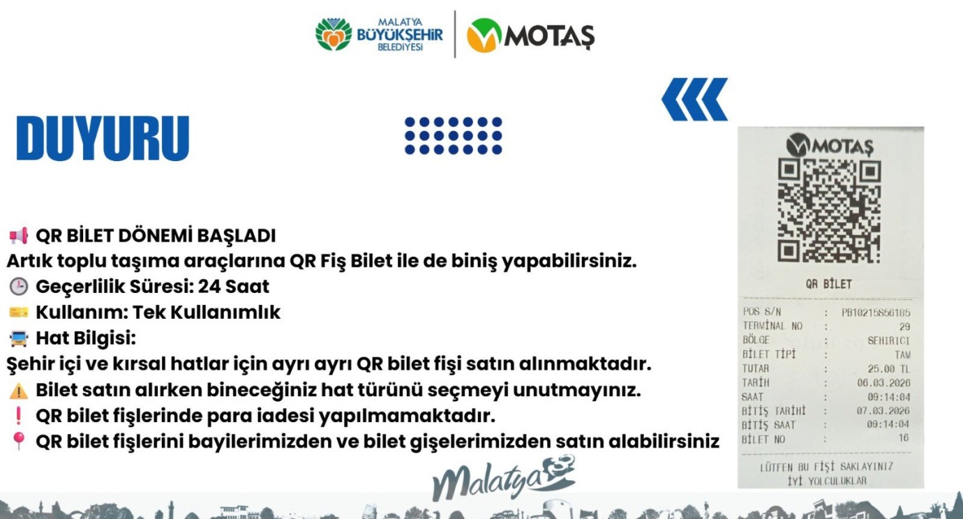 MOTAŞ QR Bilet Uygulamasına Başladı