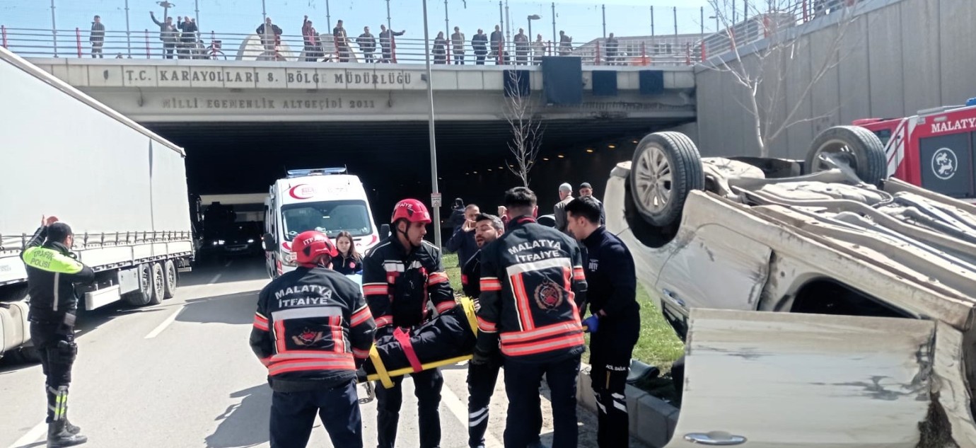 Ters Dönen Otomobilde 1 Kişi Yaralandı!