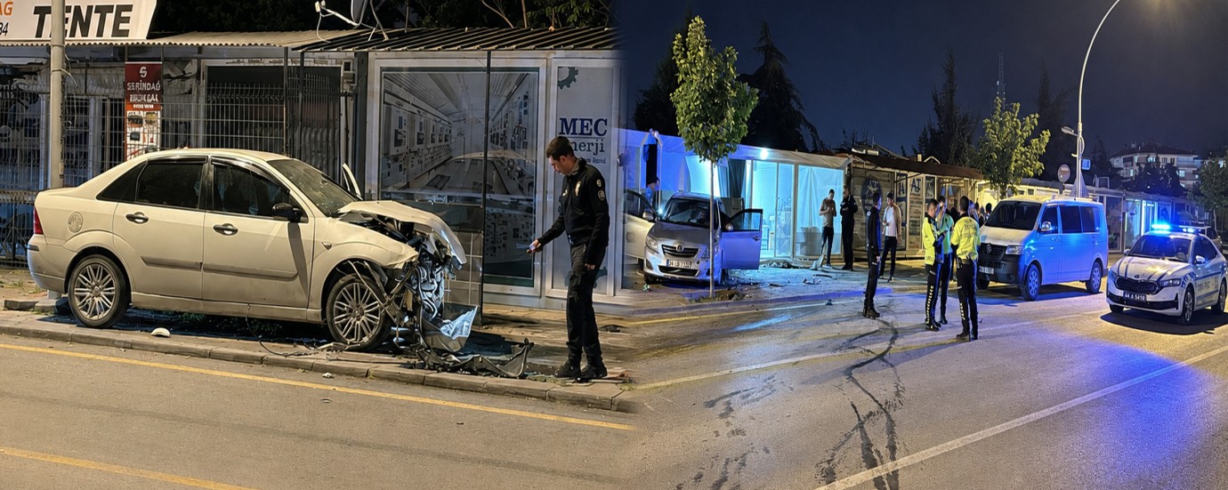 Güney Kuşak Yolu’nda Araçlar Savrulup İş Yeri Ve Direğe Çarptı!